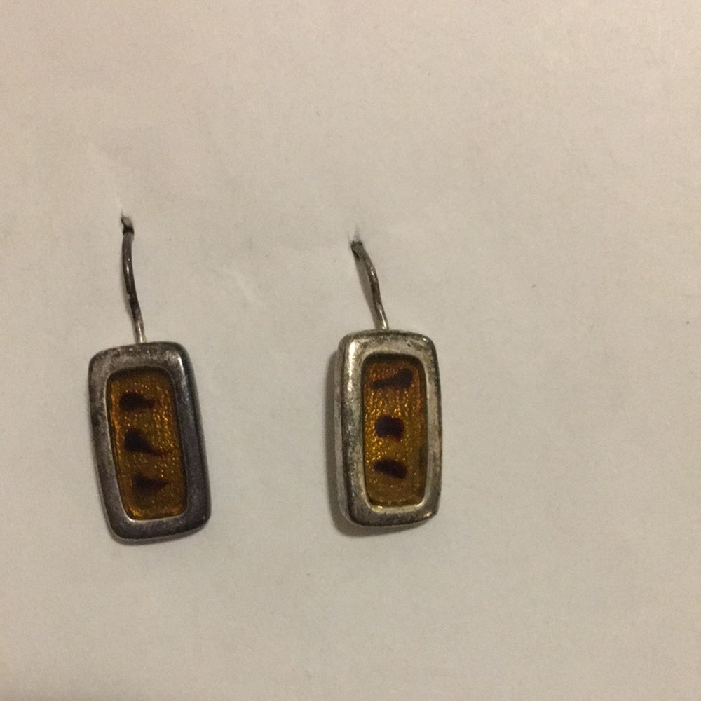 Vintage Amber Drop Earrings